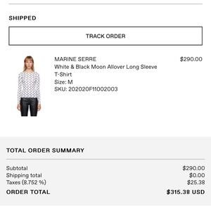 Marine Serre White & Black Moon Long Sleeve T-Shirt